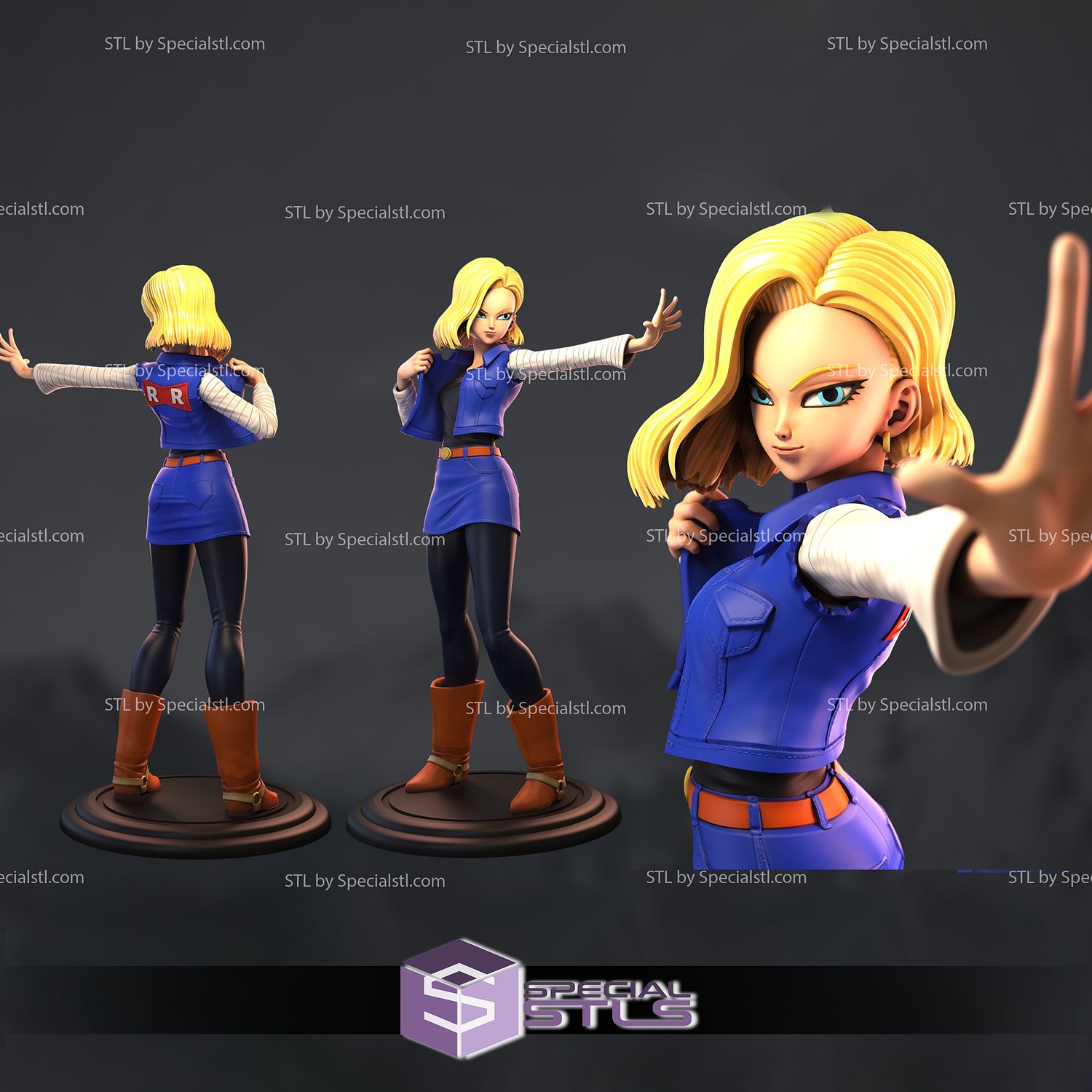 Android 18 3d Model Standing Specialstl