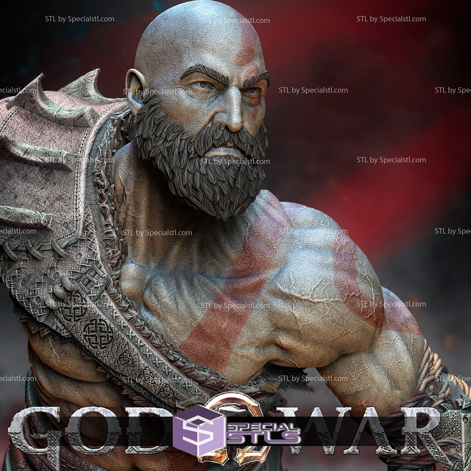 Kratos God of war and Bust - STL 3D print files