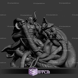 HellBoy and Sammael 3D Model Diorama