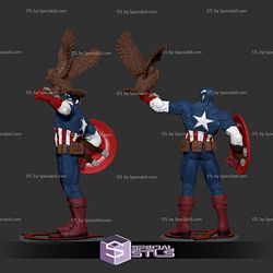 Captain America 3D Model with Eagle