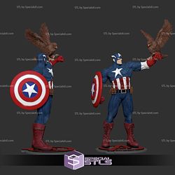 Captain America 3D Model with Eagle