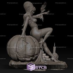 Elvira 3D Model on Pumpkin
