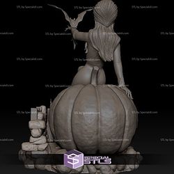Elvira 3D Model on Pumpkin
