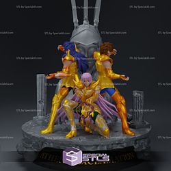 Athena Exclamation 3D Model Diorama Gold