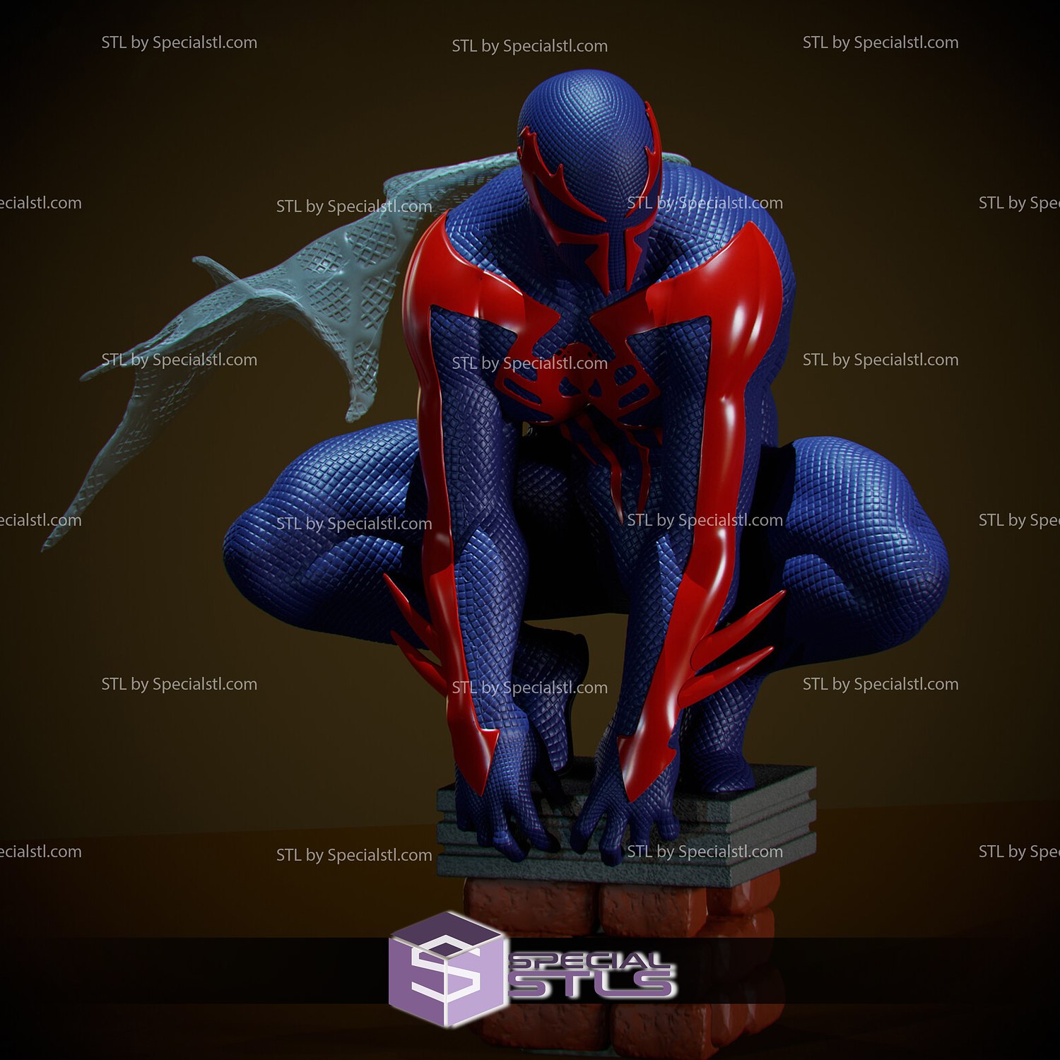 Spiderman 2099 3D Model Sitting Pose | SpecialSTL