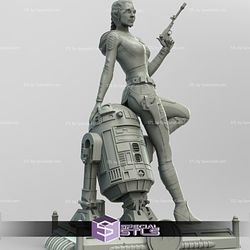 Princess Leia and R2D2 3D Model