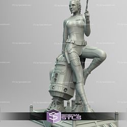 Princess Leia and R2D2 3D Model