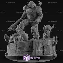 Doom Slayer 3D Model Diorama
