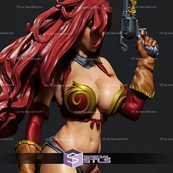 Red Monika 3D Model from Battle Chasers