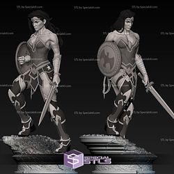 Warrior Wonder Women 3D Model Standing
