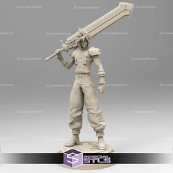Cloud STL Files Standing from Final Fantasy
