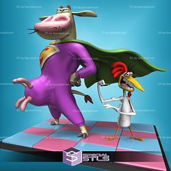 Cow and Chicken STL Files