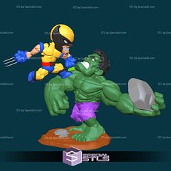 Chibi STL Collection - Hulk Vs Wolverine Chibi STL Files