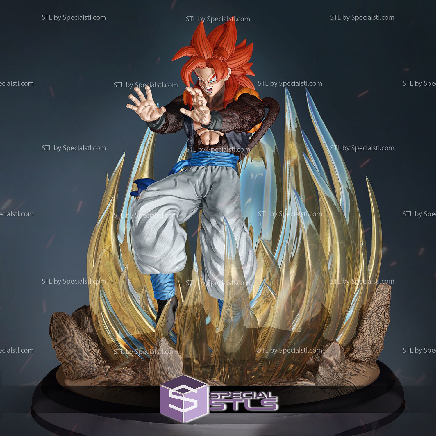 Gogeta SSJ4 Power 3D Printing Figurine Dragonball STL Files