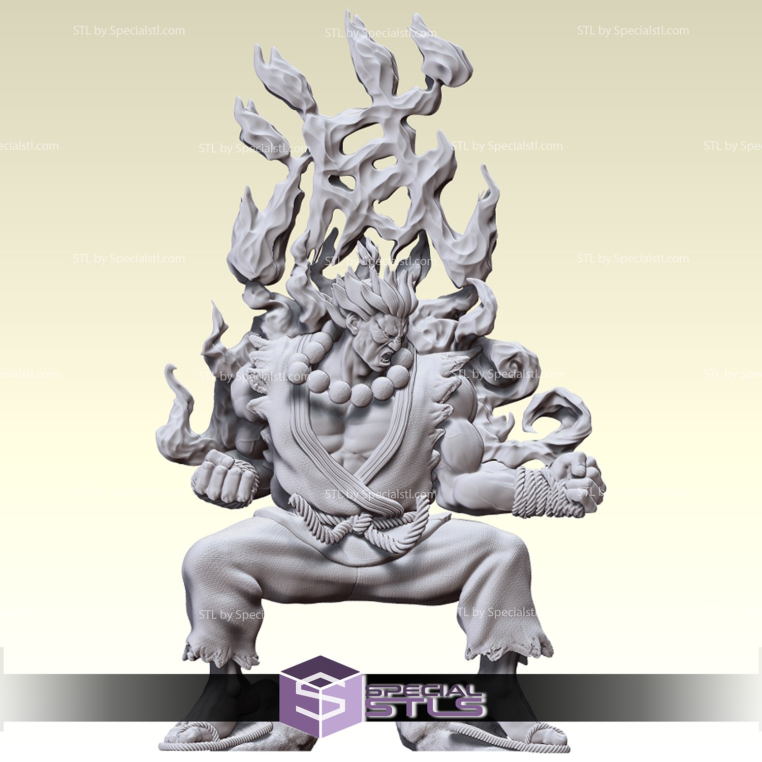 Akuma 3D PRINT statue of street fighter character 3D model 3D