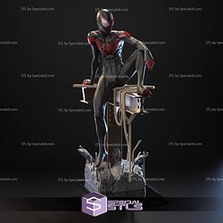 Miles Morales Spiderman 3D Model Sitting Pose