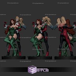 Poison Ivy and Harley Quinn 3D Model