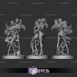 Poison Ivy and Harley Quinn 3D Model