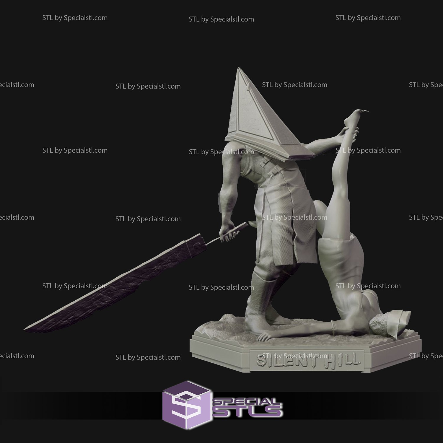 Pyramid Head 3D Figure STL 3D Model 3D Printable File 3D 