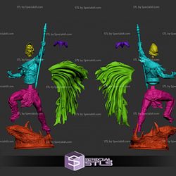 Skeletor STL File for 3D Printing Action Pose