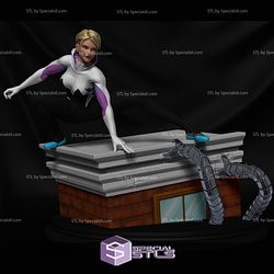 Spider Gwen 3D Model with 3 Version of Head