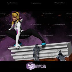 Spider Gwen 3D Model with 3 Version of Head