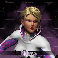 Spider Gwen 3D Model with 3 Version of Head