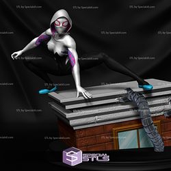 Spider Gwen 3D Model with 3 Version of Head