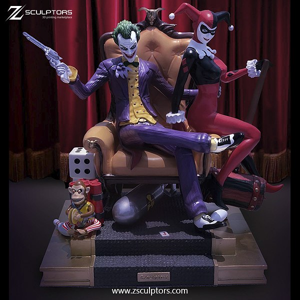 Joker and Harley on Throne from DC