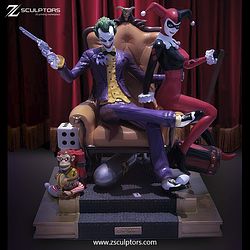Joker and Harley on Throne from DC