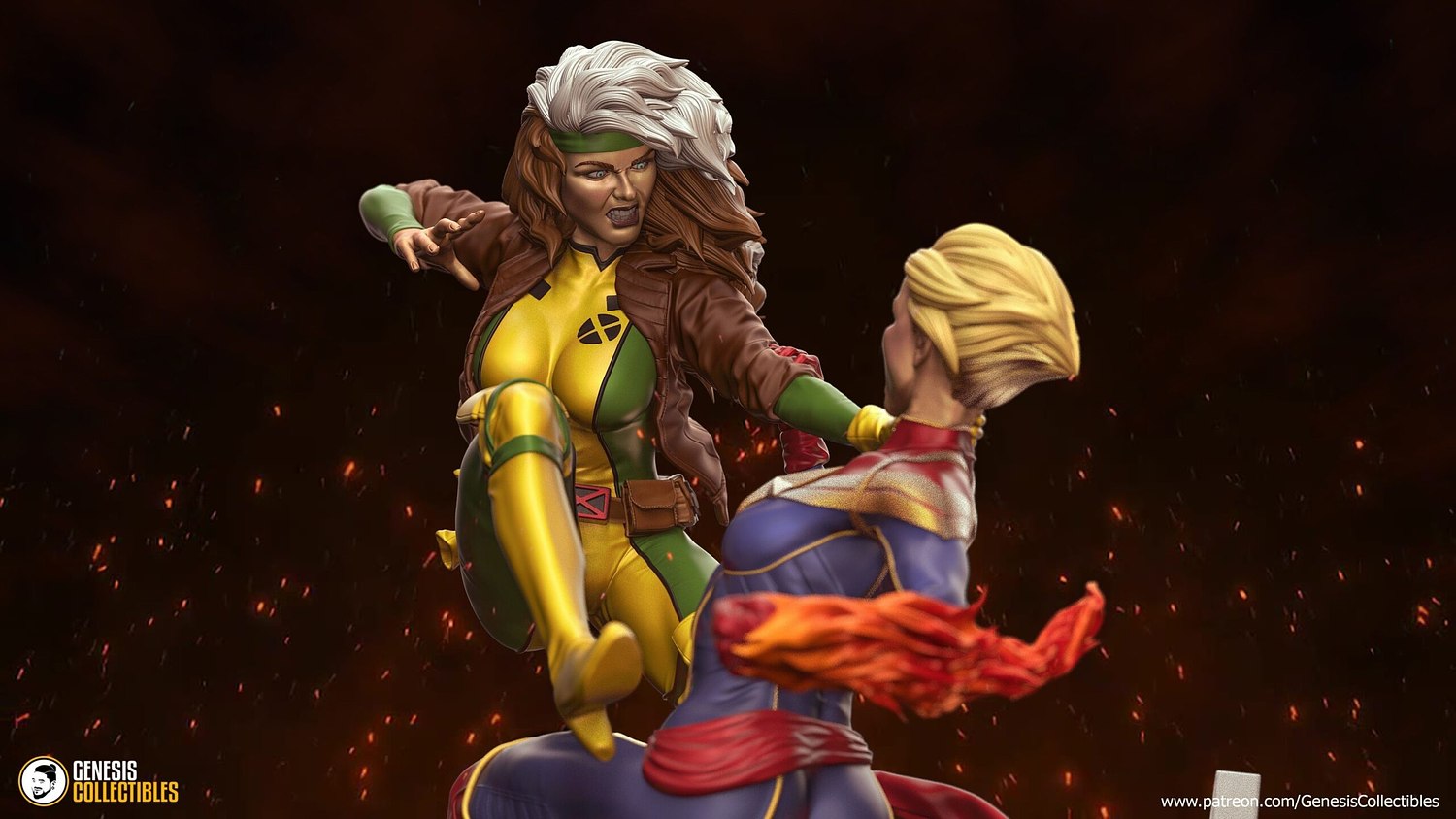 Captain Marvel and Rogue Fanart