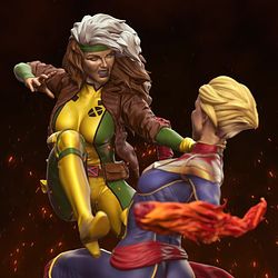 Captain Marvel and Rogue Fanart