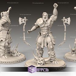 Barbarian STL Files from Diablo 3D Model