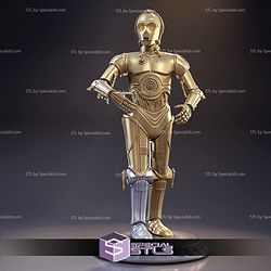 C-3PO Standing 3D Model from Starwars STL Files