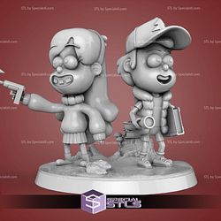 Dipper and Mabel STL Files from Gravity Fall 3D Printable