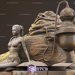 Jabba The Hutt and Leia 3D Printable Files from Starwars STL Files