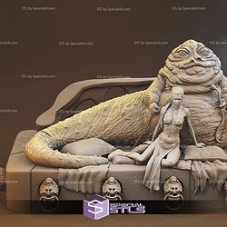 Jabba The Hutt and Leia 3D Printable Files from Starwars STL Files