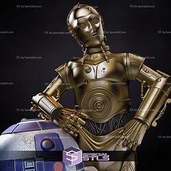C3PO and R2D2 3D Model from Starwars