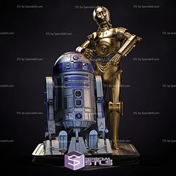 C3PO and R2D2 3D Model from Starwars