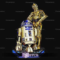 C3PO and R2D2 3D Model from Starwars