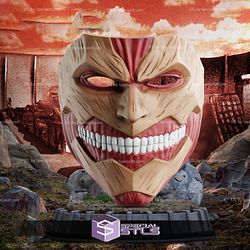 Cosplay STL Files Armored Titan Mask Wearable