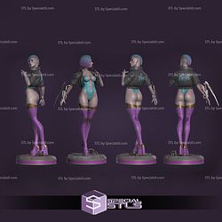 Free OBJ file 3d model cyberpunk girl 👧・3D printable model to