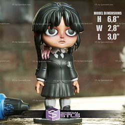 Chibi STL Collection - Wednesday Addams Chibi STL for 3D Printing