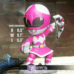 Chibi STL Collection - Pink Ranger Chibi 3D Model for 3D Print