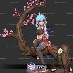 Ganyu STL Files Sitting on tree from Genshin Impact