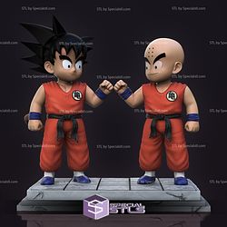 Goku and Krillin 3D Model STL Files from Dragonball