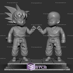 Goku and Krillin 3D Model STL Files from Dragonball