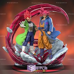 Goku and Vegeta Super Saiyan God STL Files from Dragonball