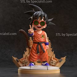 Goku Kid 3D Model with Sunglass