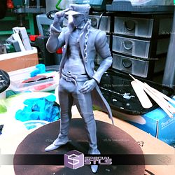 STL file Jotaro Cat - The battle Cats style - Diamond is unbreakable 🐱・3D  print design to download・Cults